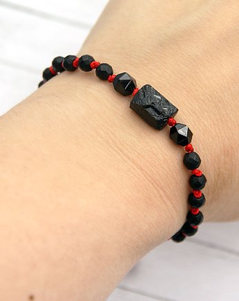 Ochronna bransoletka - czarny turmalin, onyks, kaktusia