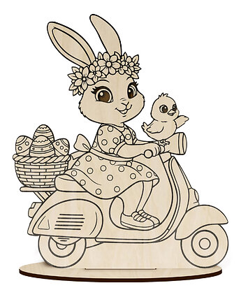 Dekoracja Figurka Wielkanocna Drewniana Prezent dla Dzieci Zajączek Królik, smxdsgn