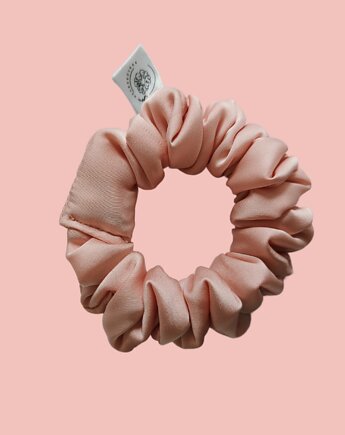 Satynowa gumka satynowa scrunchie owijka frotka brudna brzoskwiniowa MINI, Capillum