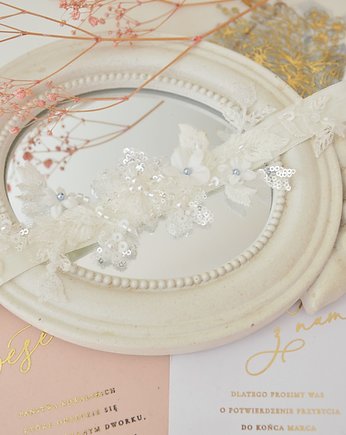 Podwiązka ivory z perełkami Swarovskiego, Anelis Atelier