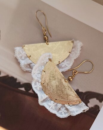 Polish flamenco - kolczyki złote z koronką, Emilia Rabenda