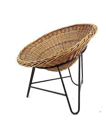 Fotel wiklinowy z lat 70., Think Modern