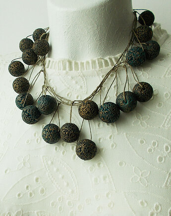 Lawa Naszyjnik lniany Unikat, galeria nuit