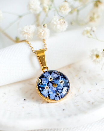 Wisiorek z niezapominajkami, nature gift