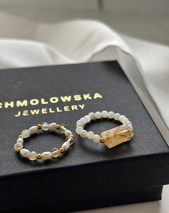 Zestaw Pierścionków elastycznych cytryn, Chmolowska Jewellery