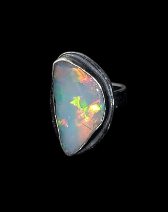 Pierścionek rainbow colors- opal, Pracownia Neores