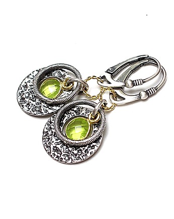 Kolczyki srebrne Peridot ring, Katia i krokodyl
