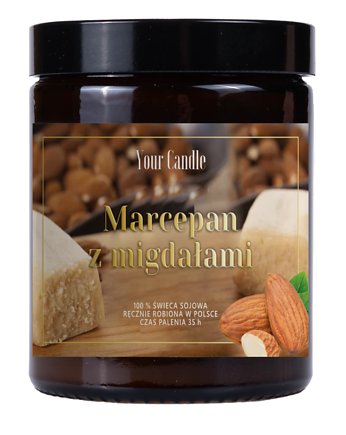 ŚWIECA SOJOWA MARCEPAN Z MIGDAŁAMI 180 ml - YOUR CANDLE, Your Candle