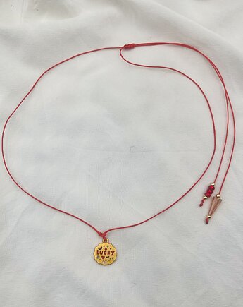 Naszyjnik czerwony sznurek Lucky, lulukalina