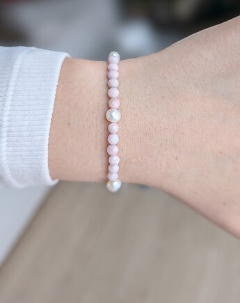 Opał i perły - dziewczęca bransoletka na gumce, Moui