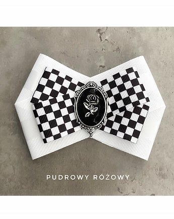 Brosza  z Kolekcji ROSE z czarnym kryształem z Różą, Pudrowy Różowy