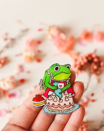 Broszka  żabka cukierniczka, Pintura