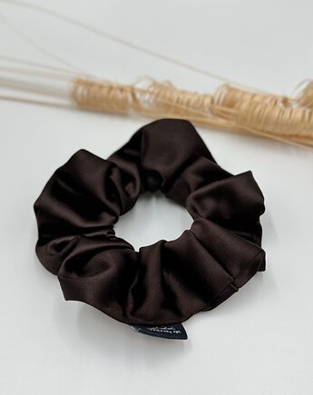 Scrunchie/frotka Satyna bawełniana Brąz, wu handmade