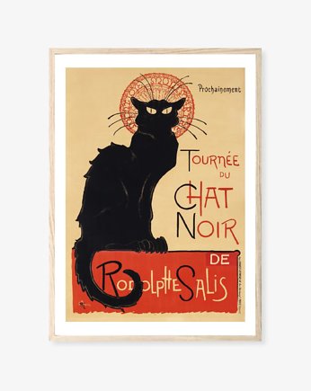PLAKAT czarny kot, z kotem, prezent dla kociary, vintage, black dot studio
