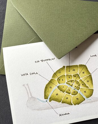 Kartka składana 'Ślimak Paryski', Travelling Art