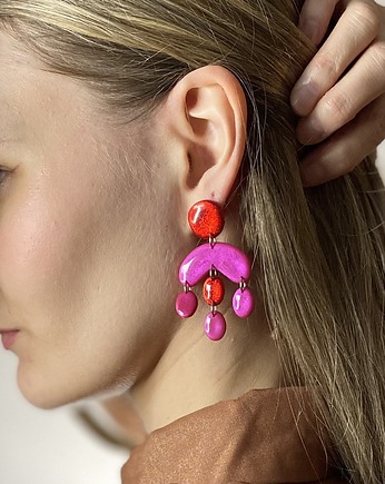 Kolorowe wiszące kolczyki CIRCUS, Clayee