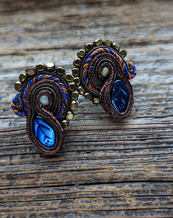 Kolczyki soutache Jesienny liść, Mró Soutache