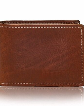 Koniakowy Mały Portfel Męski Slim Wallet Skóra Jucht belveder BW28, Belveder