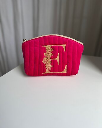 Pikowana kosmetyczka personalizowana literą imienia, RUDNIK