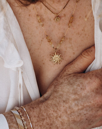 Zestaw naszyjników cytryn na żmijce i nici, Mavipoppy