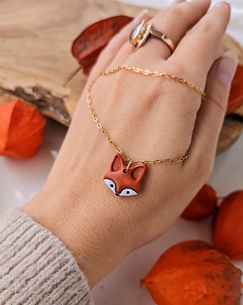 Naszyjnik lis, biżuteria na jesień, wisiorek lisek z motywem leśnym, Dary Rusałki