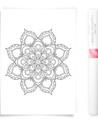 Plakat do Kolorowania Mandala Kwiatowa 50x70cm, Anna Grunduls Design