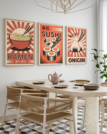 Zestaw plakatów -  Sushi Ramen Onigiri (set207), raspberryEM