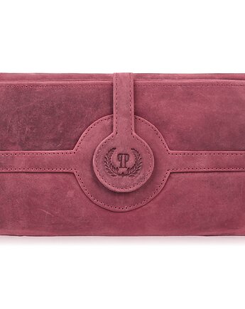 Portfel damski skórzany wiśniowy duży vintage z RFID Paolo Peruzzi, Paolo Peruzzi