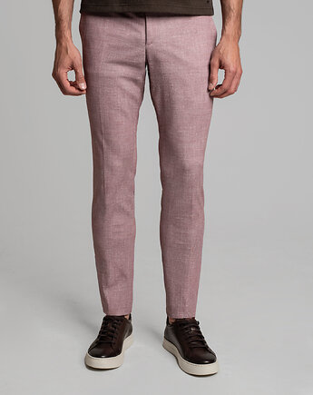 Spodnie do zestawu lumarzo róż slim fit, BORGIO