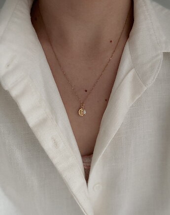 Naszyjnik 2 perły złocony, Vander jewelry