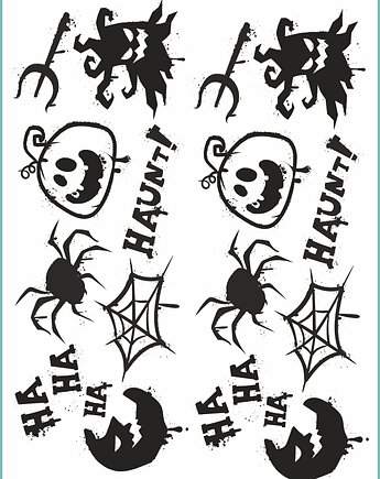 Tatuaż tymczasowy "Wzory na Halloween pisane sprayem 02", Fotobloki and decor