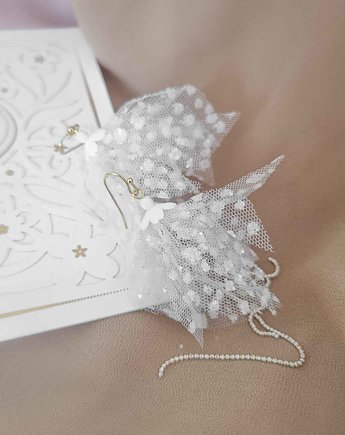 Kolczyki brokatowe white/white z kolekcji Lovely Lily, Moiumi Jewelry