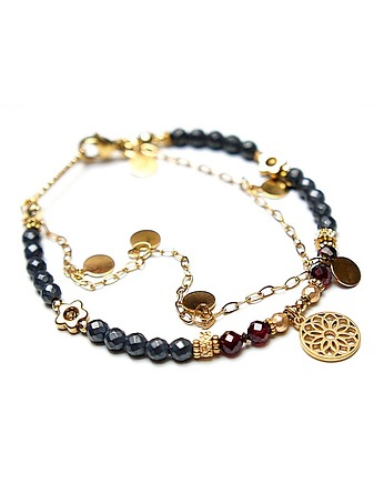 Hematyt i granaty /12.03.25w/ - bransoletia /Szlachetna kolekcja/, KiKa pracownia