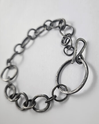 Bransoleta CHNZ szeroka oksydowane srebro, RA