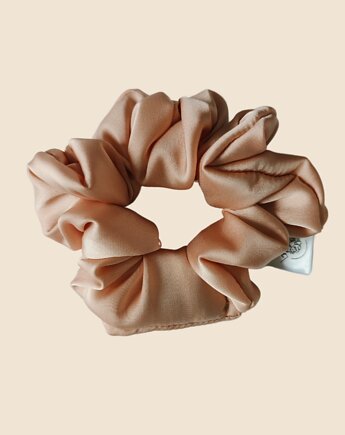 Satynowa gumka satynowa scrunchie owijka frotka złoty beż MIDI, Capillum