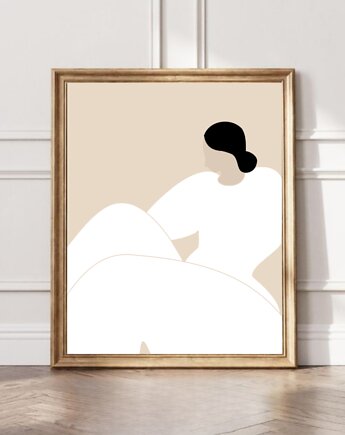 PLAKAT  dekoracyjny, grafika z kobietą,  kobietą ilustracja, black dot studio
