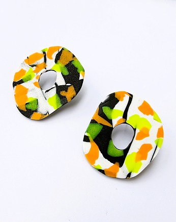 Duże geometryczne kolczyki neonowe CONFETTI, sploteka