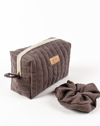 Lniana kosmetyczka box + gumka scrunchie, gucialoveskids