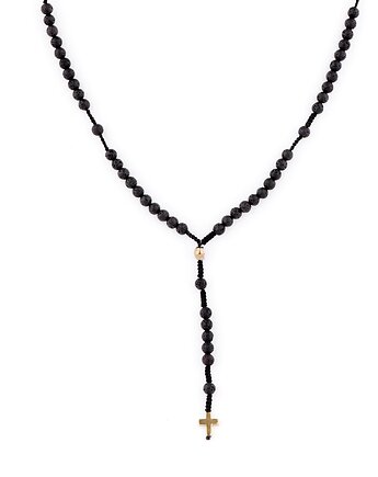 Męski różaniec z Lawą Wulkaniczną - kamieniem oczyszczenia, Kulka Bransoletki