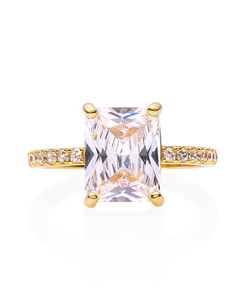 Pierścionek cyrkonie srebro 925 pozłacane, Coccola JEWELLERY