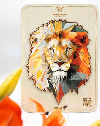 PUZZLE DREWNIANE LEW 100 elementów A5, OSOBY - Prezent dla 3 latka