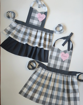 Fartuszki kuchenne, zestaw mama i córka z imieniem, BalticBags