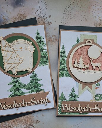 Zestaw dwóch kartek bożonarodzeniowych, Kartkodzielo