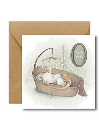 Kartka na narodziny HELLO BABY, HI LITTLE
