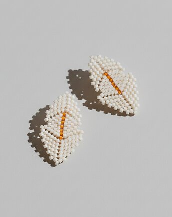 Trójkątne beżowe kolczyki, All My Jewelry