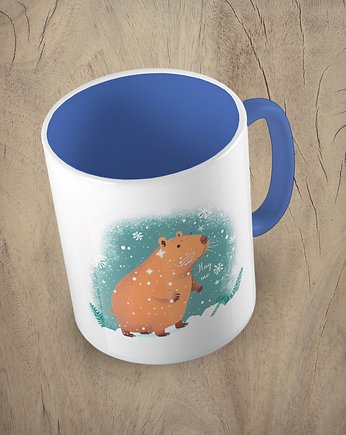 Kolorowy kubek z hasłem SNOWY CAPYBARA - mix kolorów, Fotobloki and decor