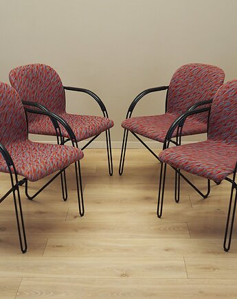 Komplet czterech krzeseł, włoski design, lata 80, produkcja: Włochy, Przetwory design
