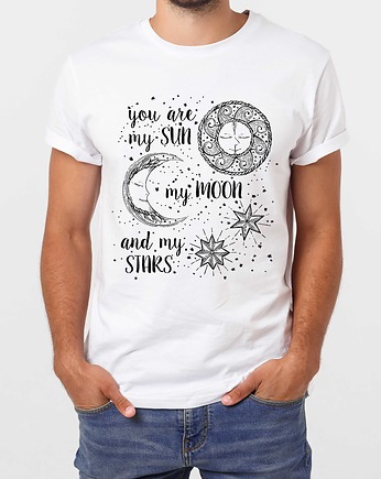 Koszulka  z nadrukiem Sun, moon, stars, ART ORGANIC