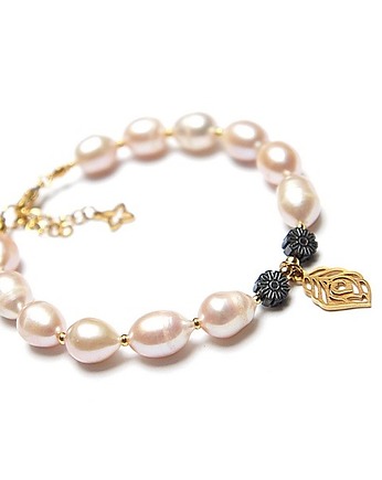 Pearls /light rose/ vol. 2 perły naturalne - bransoletka, KiKa pracownia