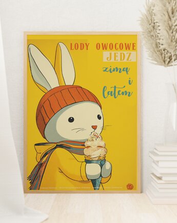 Plakat prl w kuchni   lody retro vinted 50cmx70cm, polkastudio